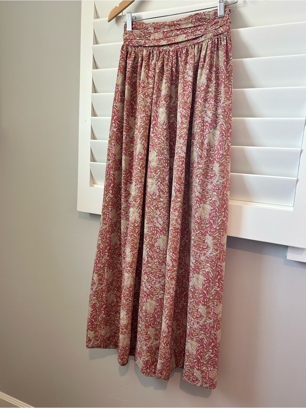 Entro Wide Leg Palazzo Pants Boho Floral in Clay size Small